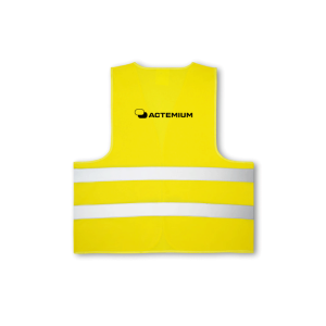Gilet de sécurité jaune fluo marquage noir