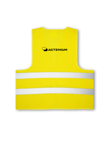 Gilet de sécurité jaune fluo marquage noir