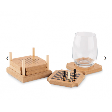 Set 4 sous verre jeux en liége