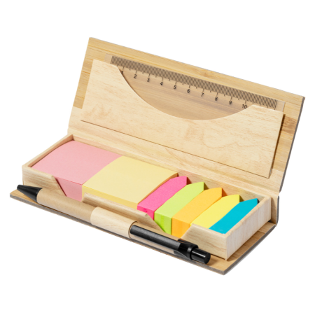 Etui Bambou post-it règle et stylo
