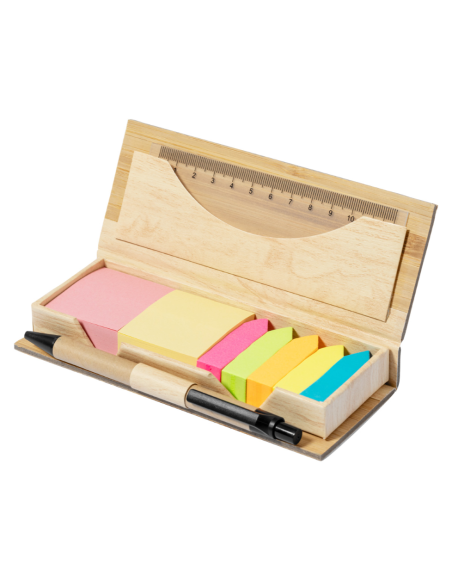 Etui Bambou post-it règle et stylo