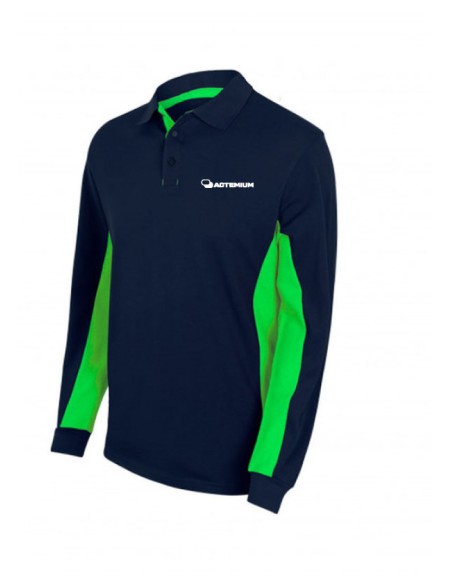 Polo manches longues navy lime