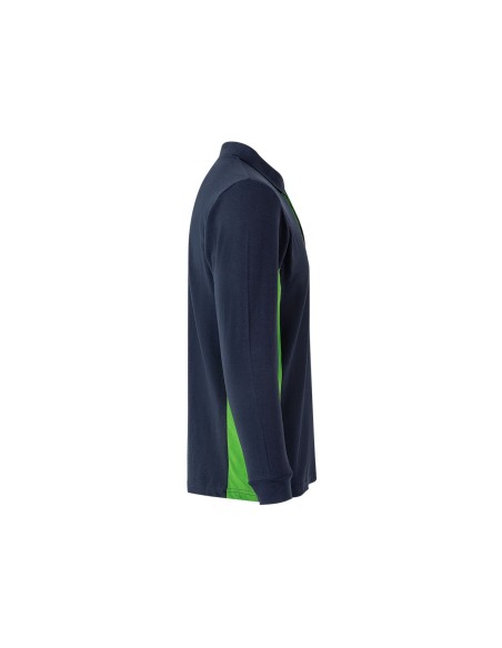 Polo manches longues navy lime
