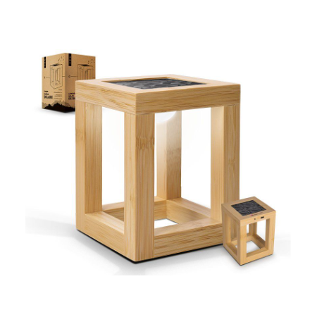 Lampe solaire bambou photovoltaïque