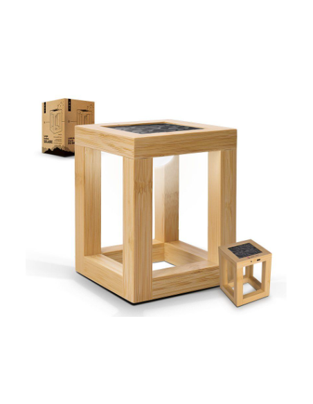 Lampe solaire bambou photovoltaïque